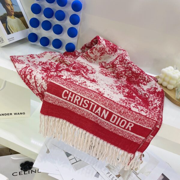 Dior Toile de Jouy Poncho Scarf Pink 71in/180cm