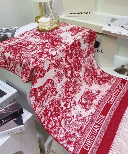 Dior Toile de Jouy Poncho Scarf Pink 71in/180cm 