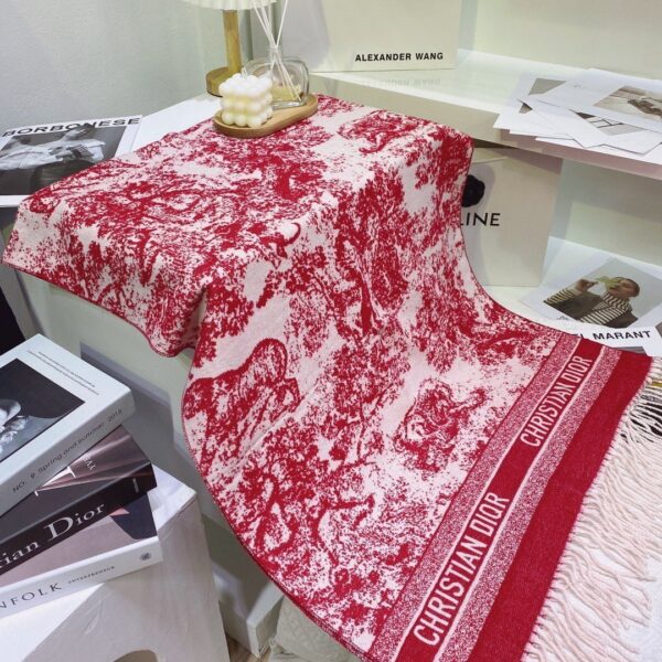 Dior Toile de Jouy Poncho Scarf Pink 71in/180cm