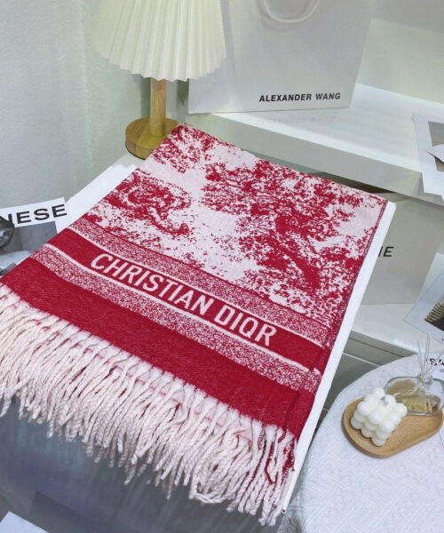 Dior Toile de Jouy Poncho Scarf Pink 71in/180cm