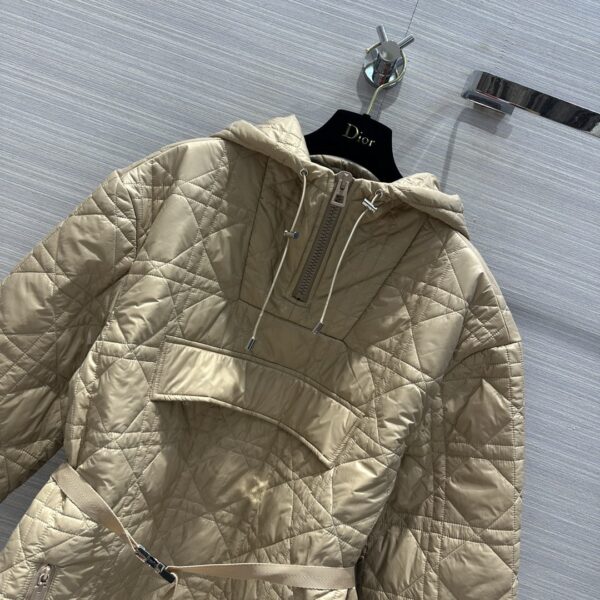 Dior Wide Range Hooded Arygle Jacket Beige For Women