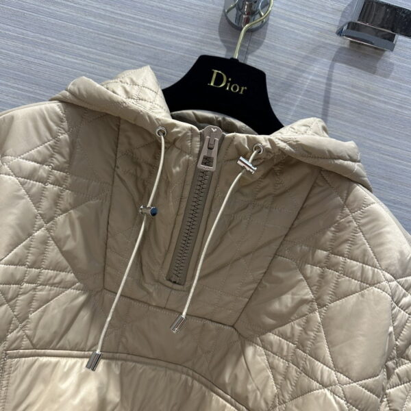 Dior Wide Range Hooded Arygle Jacket Beige For Women