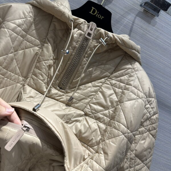Dior Wide Range Hooded Arygle Jacket Beige For Women