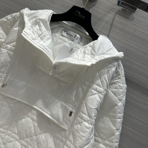 Dior Wide Range Hooded Arygle Jacket White For Women