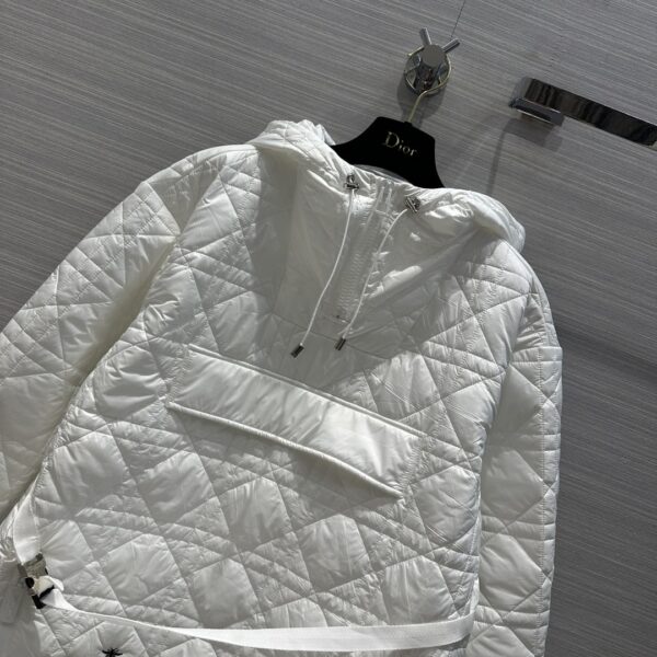 Dior Wide Range Hooded Arygle Jacket White For Women