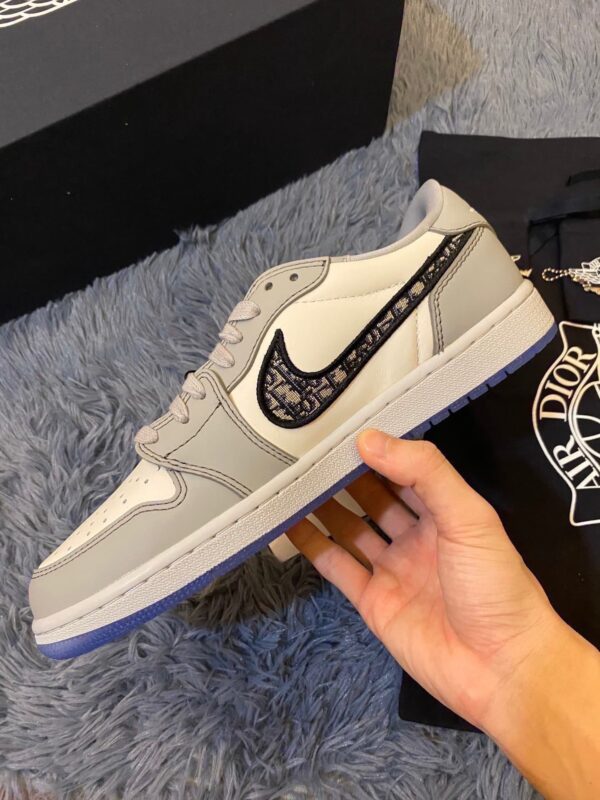 Dior x Air Jordan 1 Low-Top Grey and White Sneaker For Women, Women's Shoes