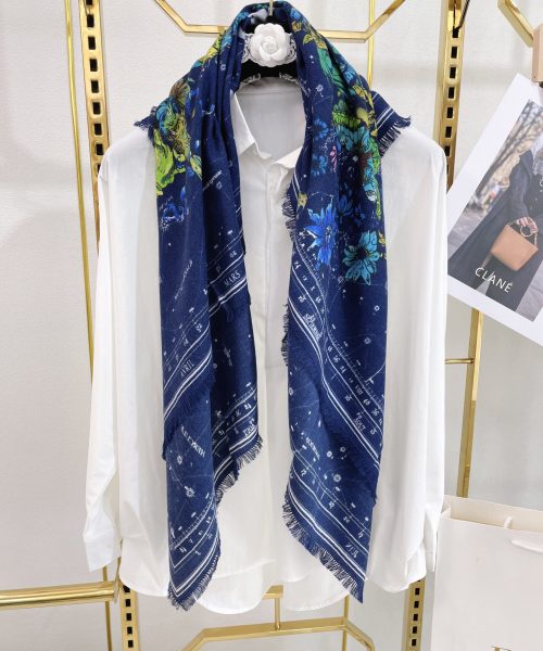 Dior Zodiac 90 Square Navy Blue Silk Twill Scarf 110cm/43in 15ZOD090I607_C540 