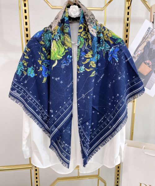 Dior Zodiac 90 Square Navy Blue Silk Twill Scarf 110cm/43in 15ZOD090I607_C540 