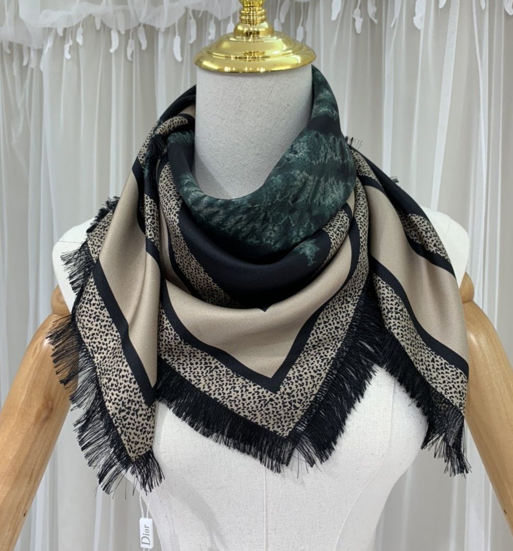 Dior Zodiac Fantastico 90 Square Scarf Blue/Brown 35in/90cm 