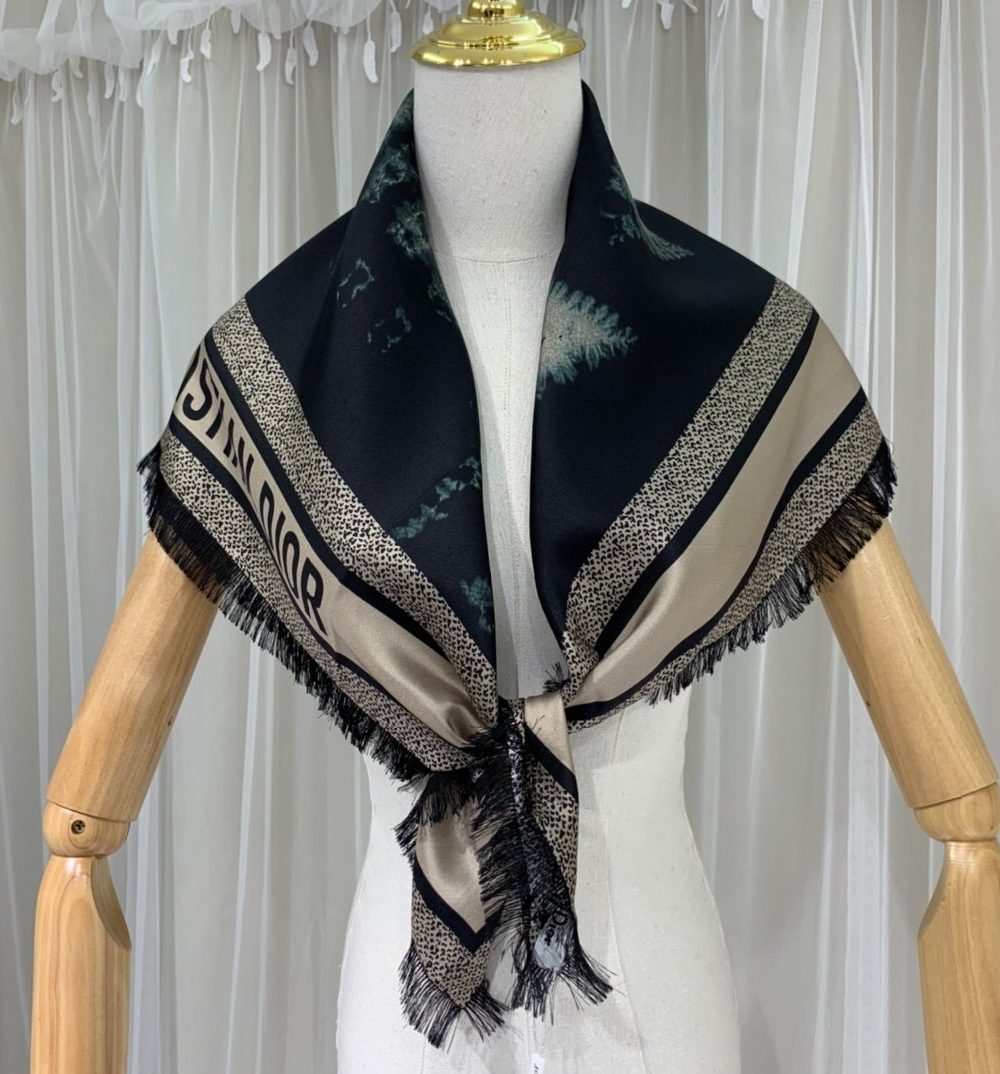 Dior Zodiac Fantastico 90 Square Scarf Blue/Brown 35in/90cm 