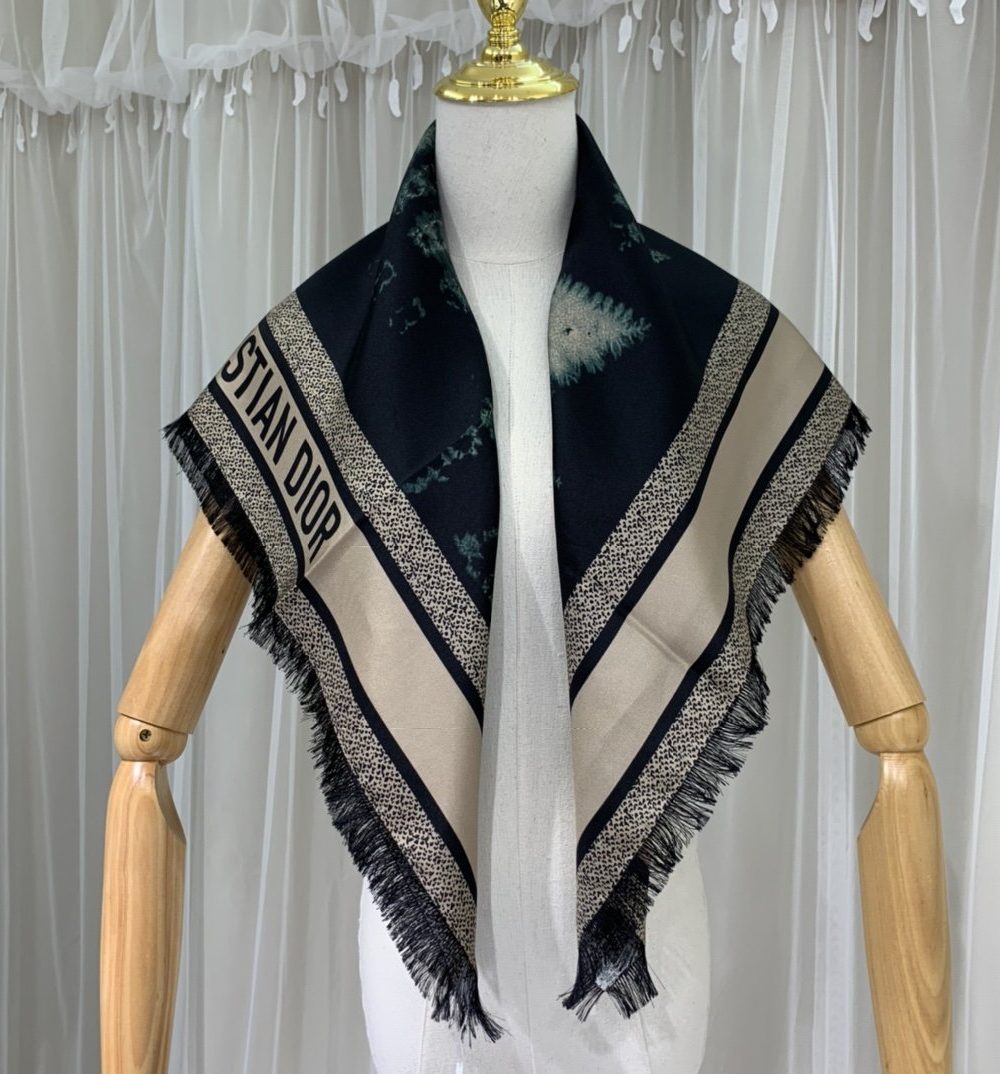 Dior Zodiac Fantastico 90 Square Scarf Blue/Brown 35in/90cm 