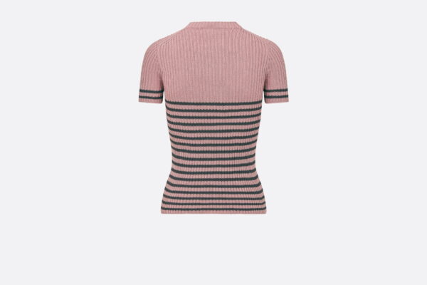 Dioriviera Short-Sleeved Sweater Pink And Gray For Women 254S15AM730_X4839