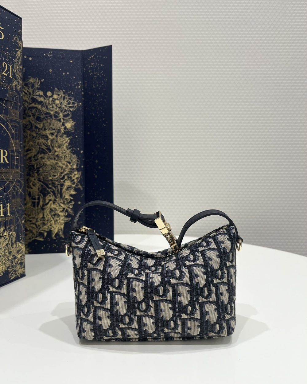 1:1 Replica Diortravel Nomad Pouch Blue For Women 6in/ 15cm