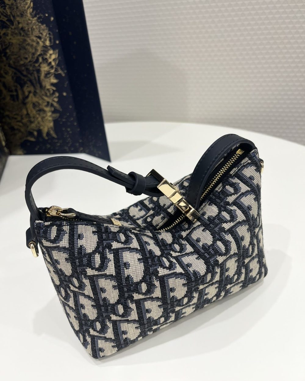 1:1 Replica Diortravel Nomad Pouch Blue For Women 6in/ 15cm