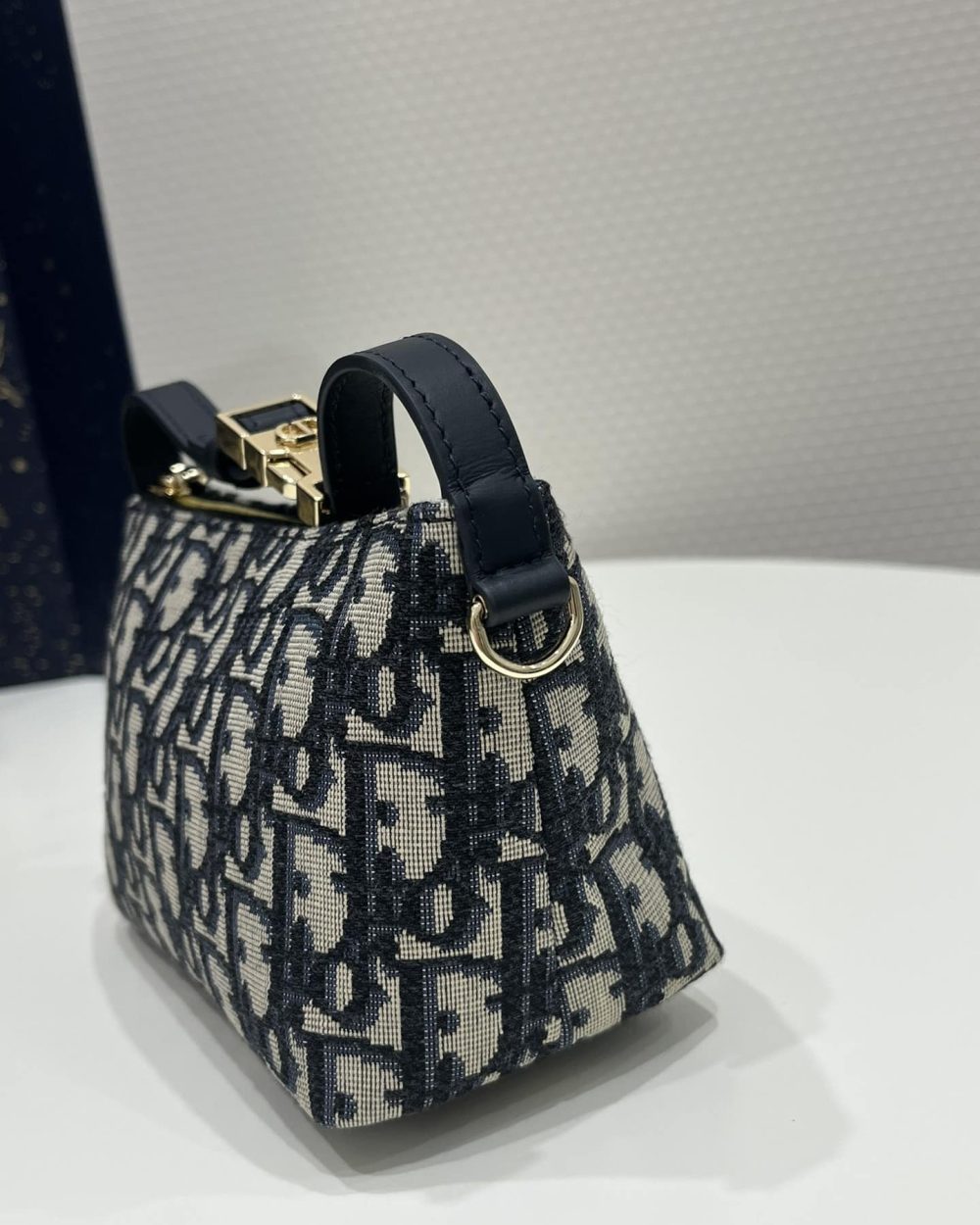 1:1 Replica Diortravel Nomad Pouch Blue For Women 6in/ 15cm