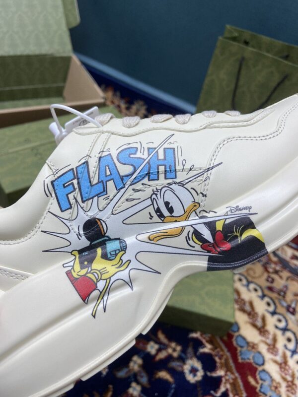 Disney x Gucci Women's Rhyton Sneakers With Donald Duck White Ivory For Women 646509-DRW00-9522
