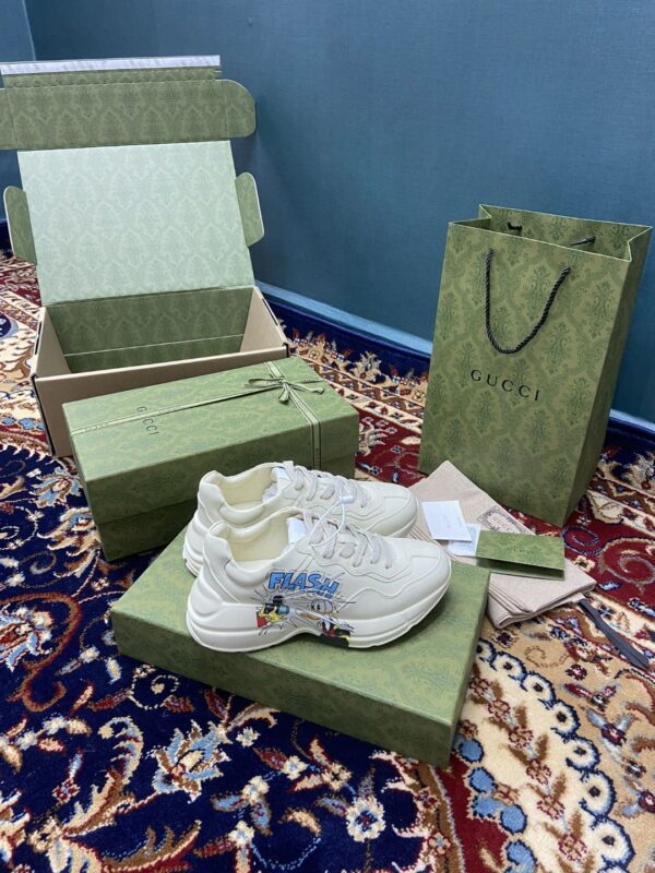 Disney x Gucci Women's Rhyton Sneakers With Donald Duck White Ivory For Women 646509-DRW00-9522