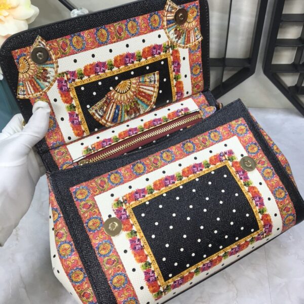 Dolce & Gabbana 90s Sicily Bag With Logo Print Multicolor For Women 10.2in/26cm DG
