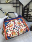 Dolce & Gabbana 90s Sicily Bag With Logo Print Multicolor For Women 10.2in/26cm DG