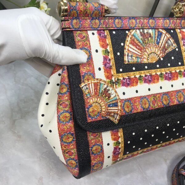 Dolce & Gabbana 90s Sicily Bag With Logo Print Multicolor For Women 10.2in/26cm DG