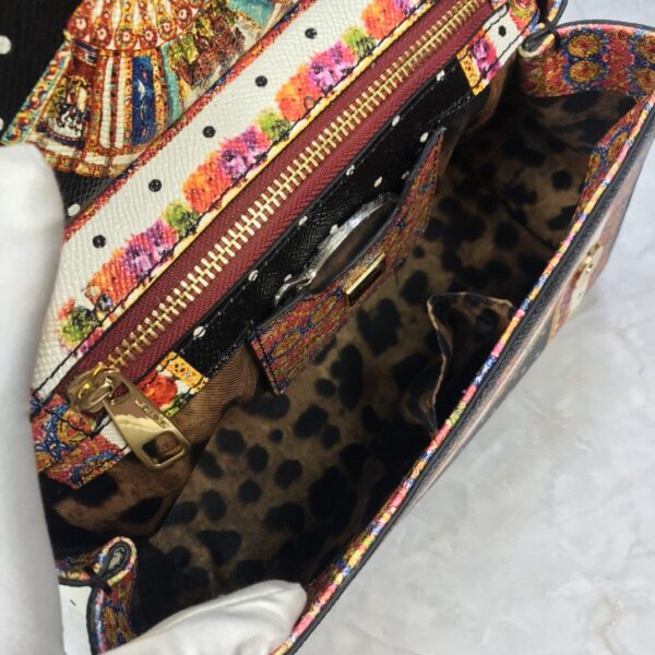 Dolce & Gabbana 90s Sicily Bag With Logo Print Multicolor For Women 10.2in/26cm DG