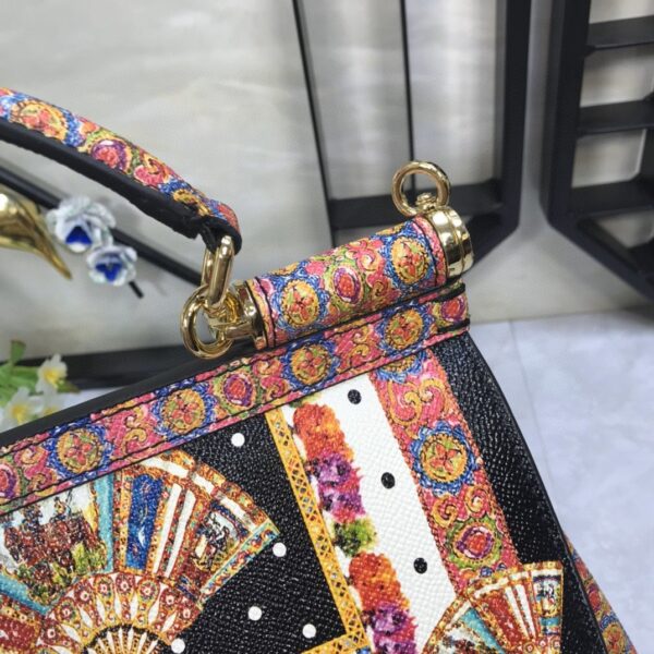 Dolce & Gabbana 90s Sicily Bag With Logo Print Multicolor For Women 10.2in/26cm DG