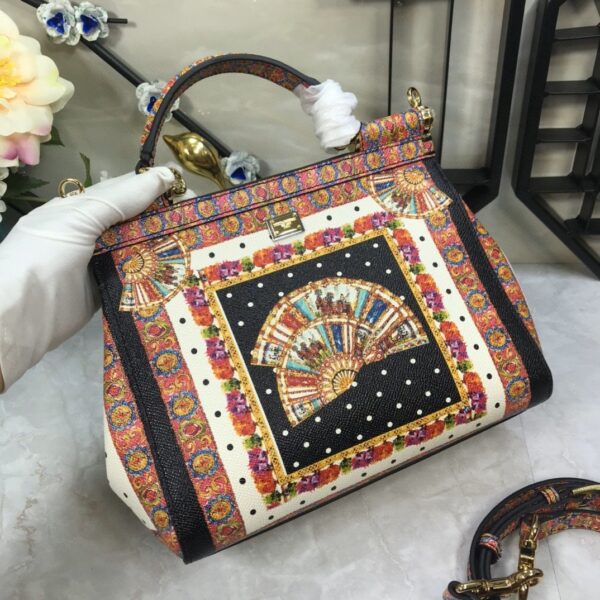 Dolce & Gabbana 90s Sicily Bag With Logo Print Multicolor For Women 10.2in/26cm DG