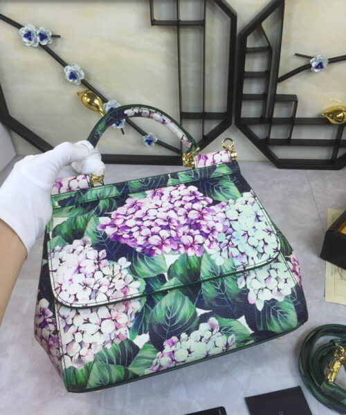 Dolce & Gabbana 90s Sicily Bag With Logo Print Multicolor For Women 10.2in/26cm DG