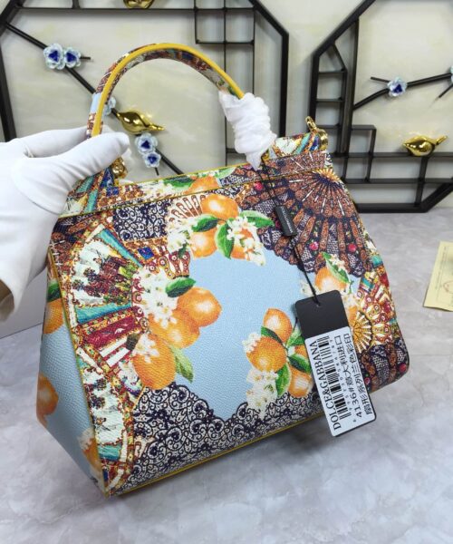 Dolce & Gabbana 90s Sicily Bag With Logo Print Multicolor For Women 10.2in/26cm DG
