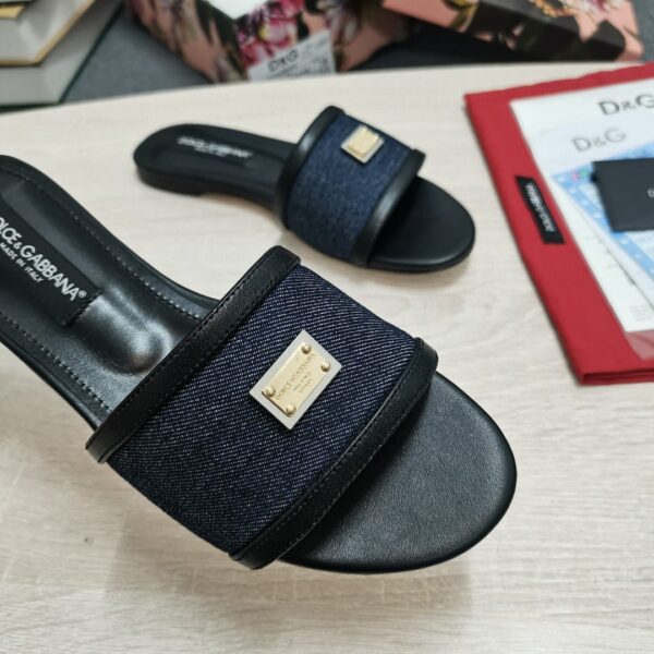Dolce & Gabbana Camouflage Patchwork Slides Black For Women DG Shoes
