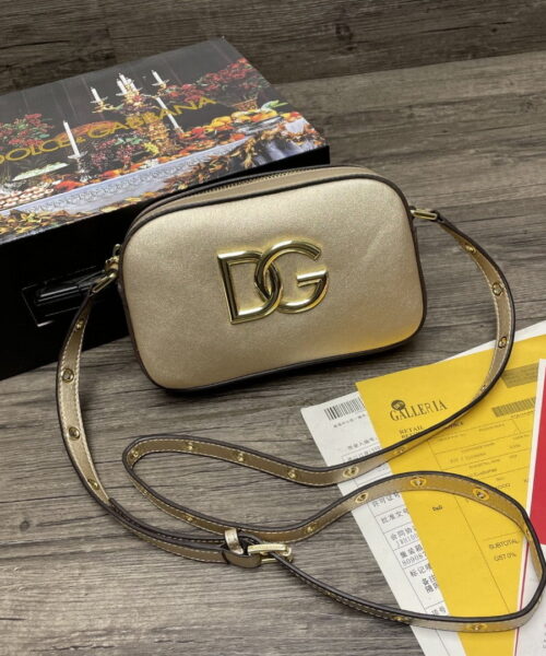 Dolce & Gabbana Crossbody 3.5 Bag Gold For Women 7.5in/19cm DG
