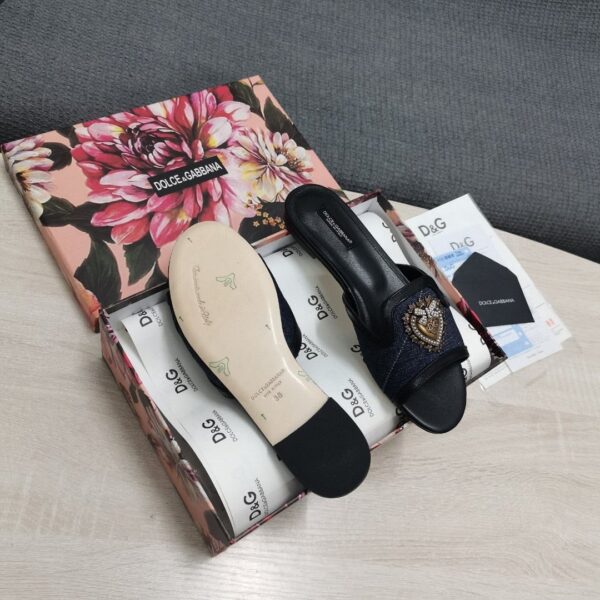 Dolce & Gabbana Devotion Slides In Camouflage Patchwork Black For Women DG Shoes