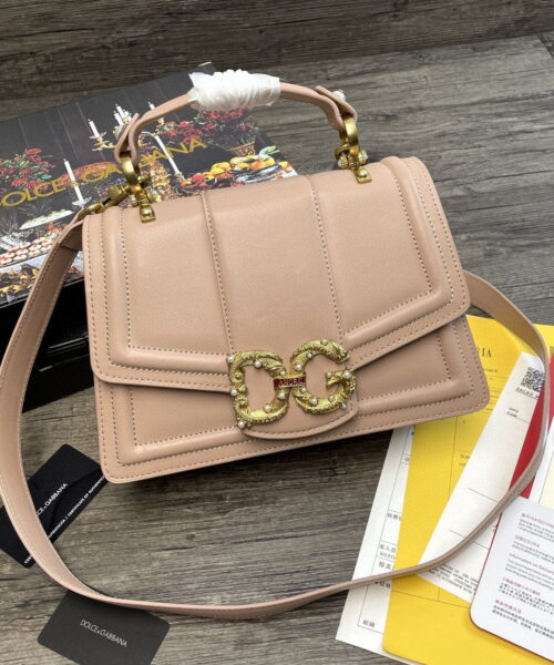 Dolce & Gabbana DG Girls Bag In Quilted Nappa Beige For Women 10.6in/27cm DG