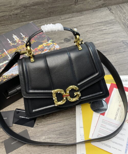 Dolce & Gabbana DG Girls Bag In Quilted Nappa Black For Women 10.6in/27cm DG