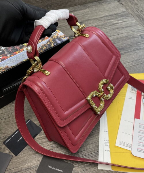Dolce & Gabbana DG Girls Bag In Quilted Nappa Burgundy For Women 10.6in/27cm DG