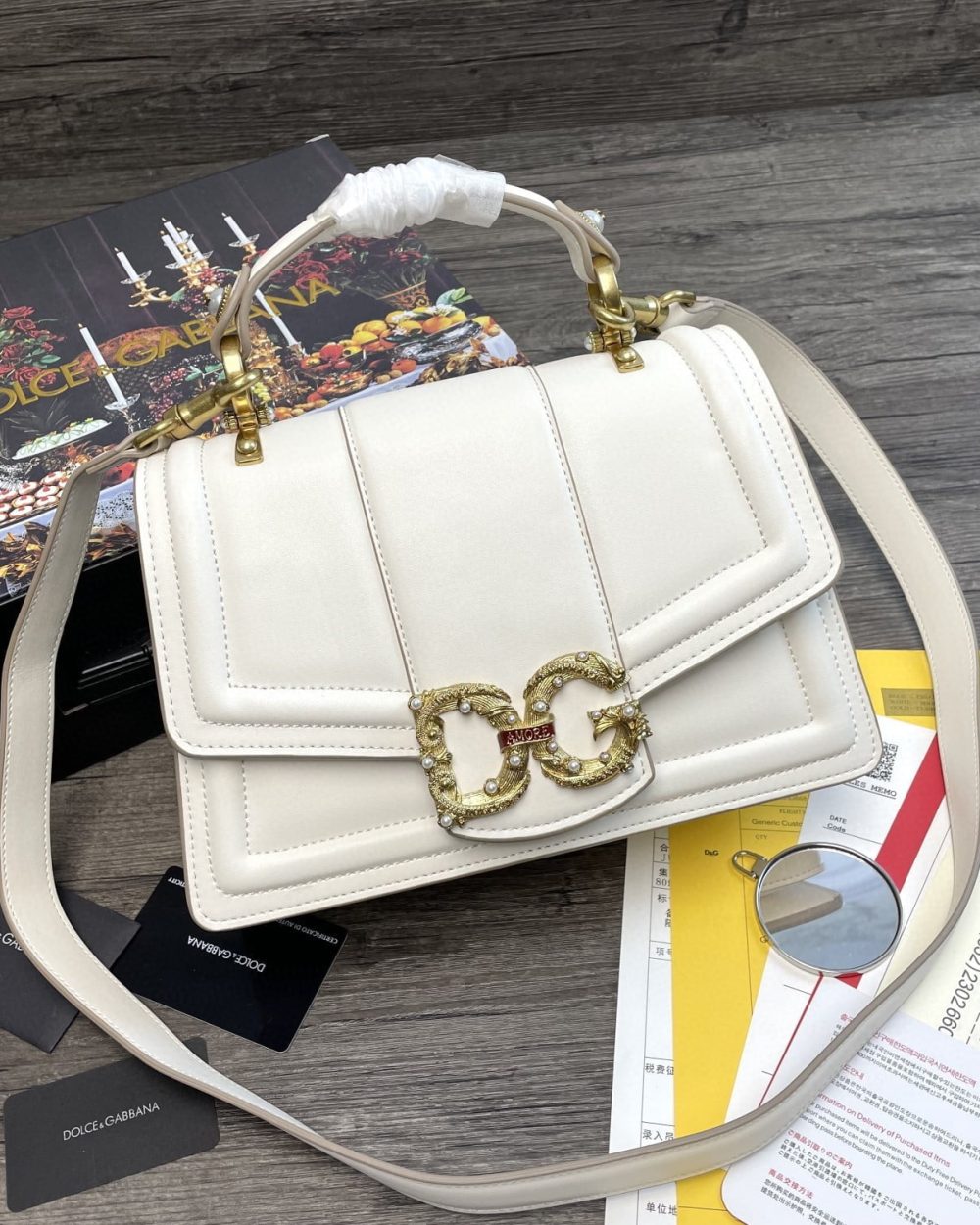 Dolce & Gabbana DG Girls Bag In Quilted Nappa White For Women 10.6in/27cm DG