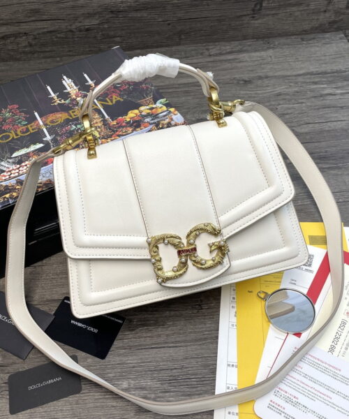 Dolce & Gabbana DG Girls Bag In Quilted Nappa White For Women 10.6in/27cm DG