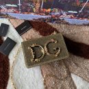 Dolce & Gabbana DG Girls Cross Body Bag In Soft Lurex Gold For Women 8.3in/21cm DG