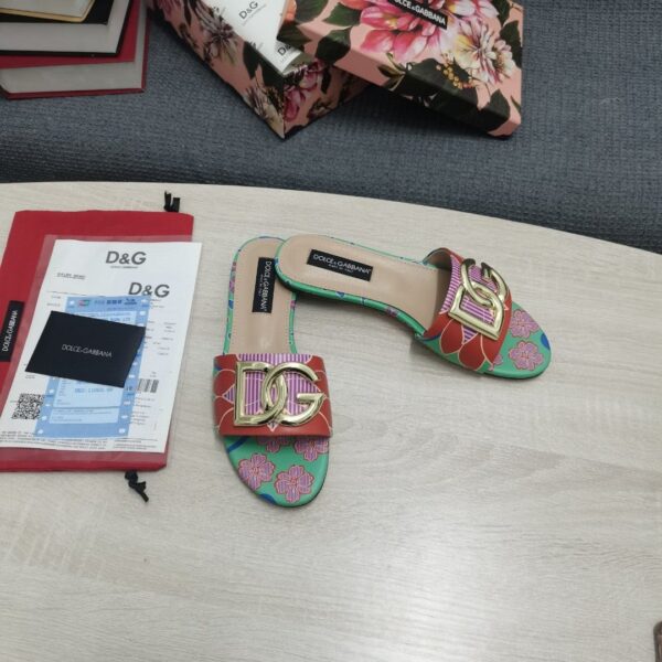 Dolce & Gabbana Jacquard Slides With DG Logo Multicolour For Women DG Shoes  CQ0455AY27287768