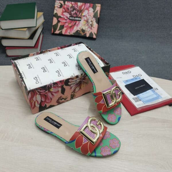 Dolce & Gabbana Jacquard Slides With DG Logo Multicolour For Women DG Shoes  CQ0455AY27287768