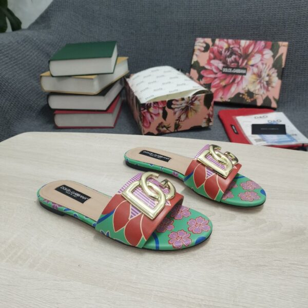Dolce & Gabbana Jacquard Slides With DG Logo Multicolour For Women DG Shoes  CQ0455AY27287768