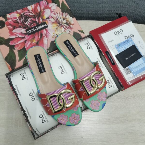 Dolce & Gabbana Jacquard Slides With DG Logo Multicolour For Women DG Shoes  CQ0455AY27287768