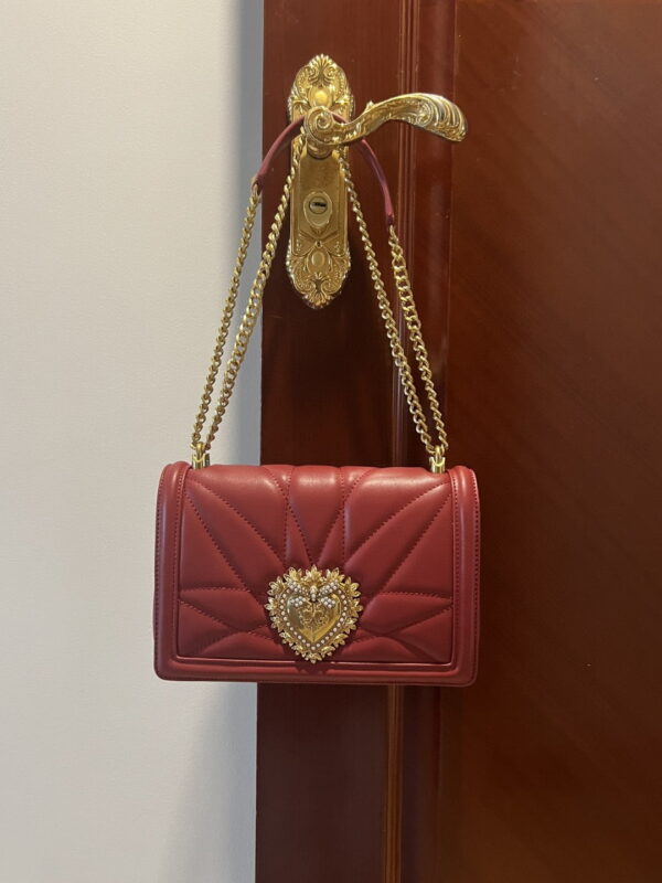 Dolce & Gabbana Large Devotion Bag In Quilted Nappa Burgundy For Women 10in/26cm DG