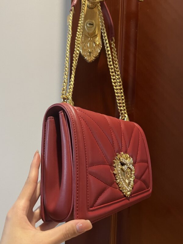 Dolce & Gabbana Large Devotion Bag In Quilted Nappa Burgundy For Women 10in/26cm DG