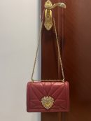 Dolce & Gabbana Large Devotion Bag In Quilted Nappa Burgundy For Women 10in/26cm DG