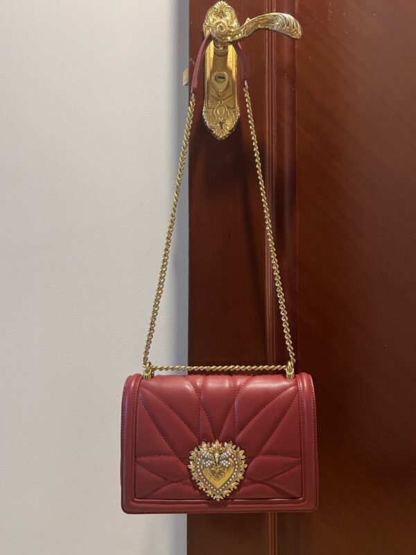 Dolce & Gabbana Large Devotion Bag In Quilted Nappa Burgundy For Women 10in/26cm DG