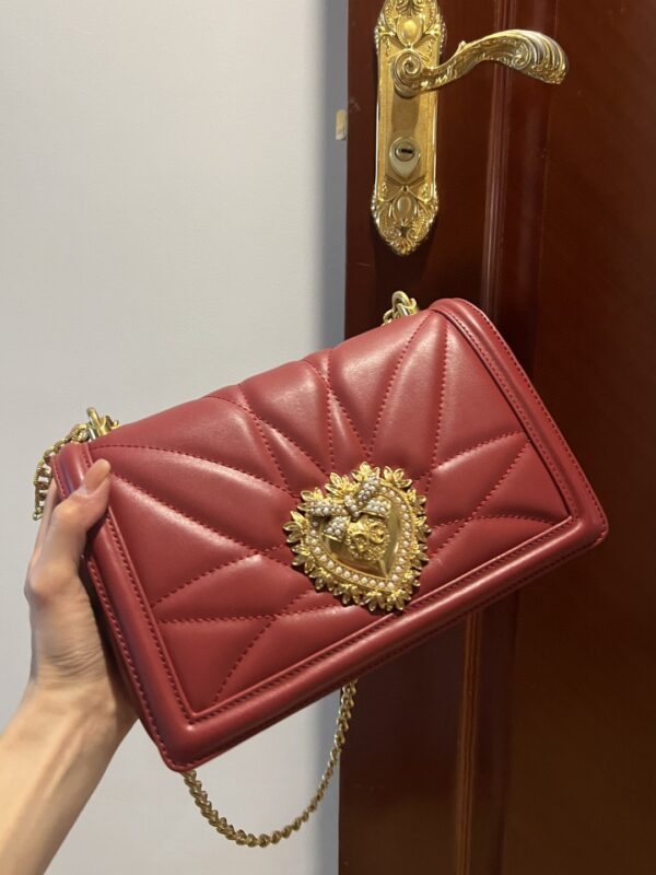 Dolce & Gabbana Large Devotion Bag In Quilted Nappa Burgundy For Women 10in/26cm DG