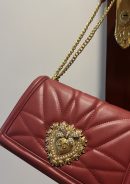 Dolce & Gabbana Large Devotion Bag In Quilted Nappa Burgundy For Women 10in/26cm DG