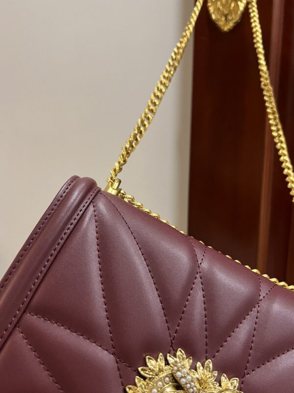 Dolce & Gabbana Large Devotion Bag In Quilted Nappa Dark Violet For Women 10in/26cm DG