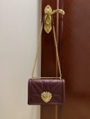 Dolce & Gabbana Large Devotion Bag In Quilted Nappa Dark Violet For Women 10in/26cm DG